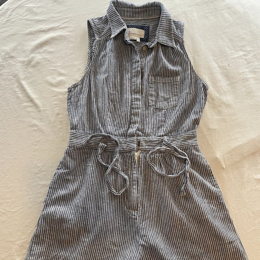 Anthropologie Linen Striped Sleeveless Jumper – UK 4 / US 0 / EU 32